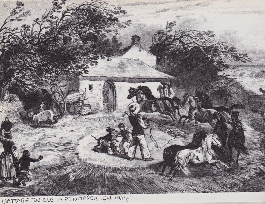 Battage du blé à Penmarc'h en 1844