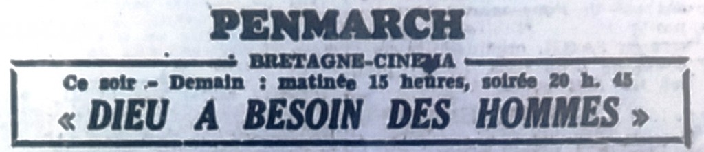 Bretagne cinéma, Tél 1951 10 13